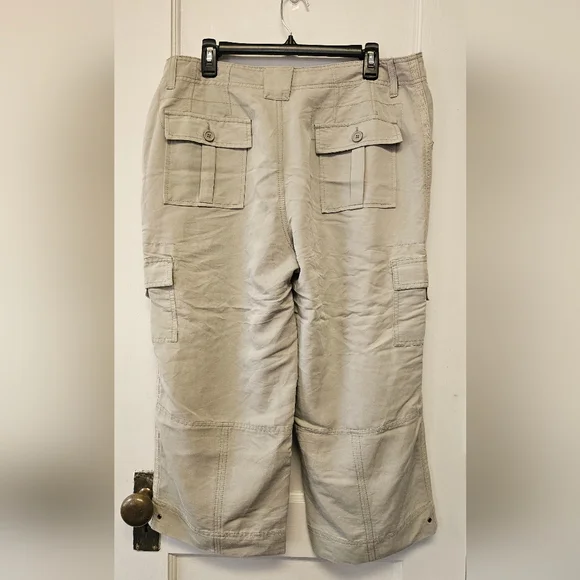 Caribbean Joe Womens Clam Digger Capri Pants in Light Khaki - Picture 4 of 6